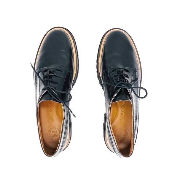 Paul Green Oxford Shoes Size 9 Laced Super Soft Black Leather Lug Sole Menswear - Picture 7 of 16